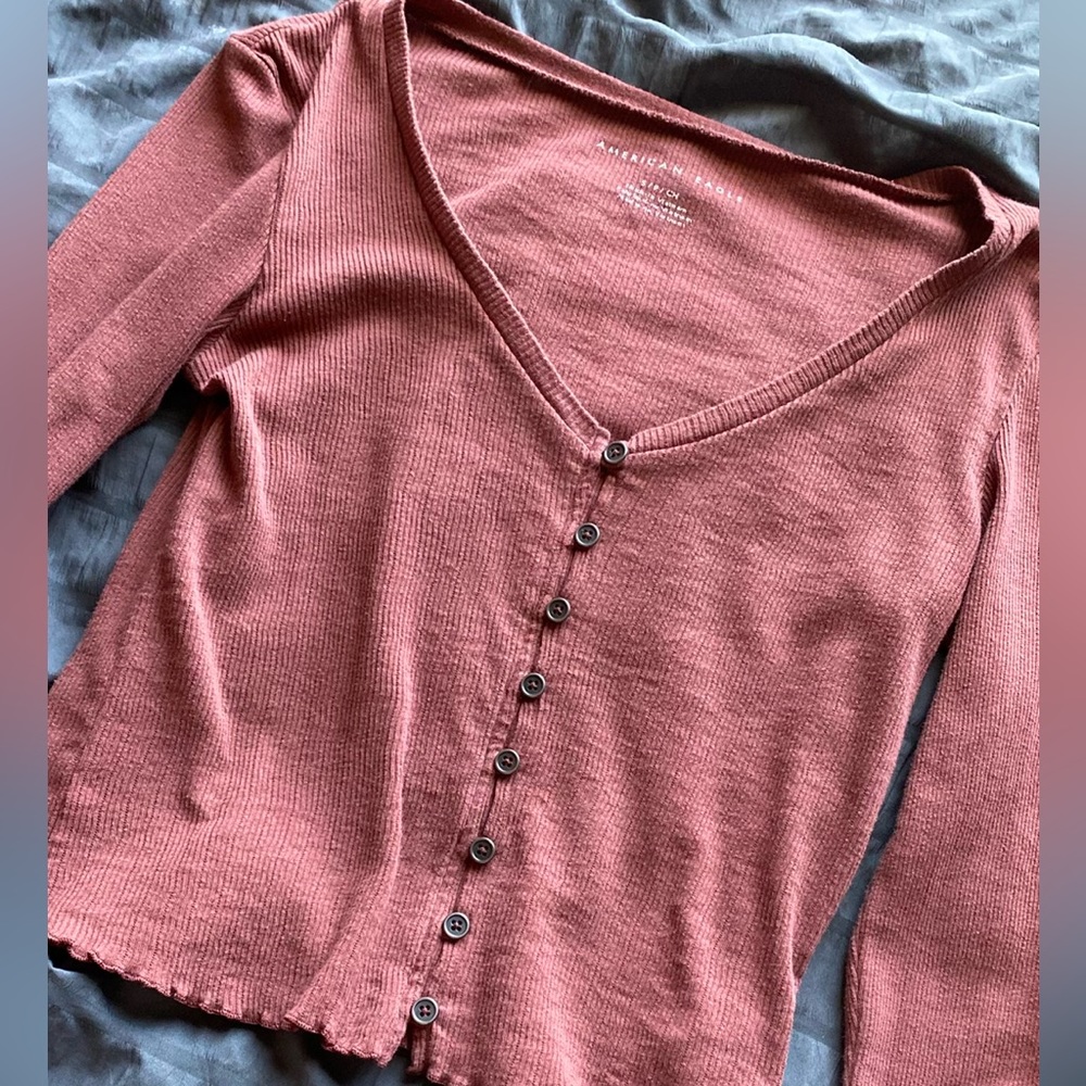 American eagle terracotta long sleeve top